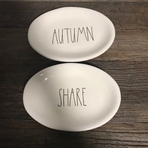 Rae Dunn Autumn Share Oval Plates Set of 2 LL